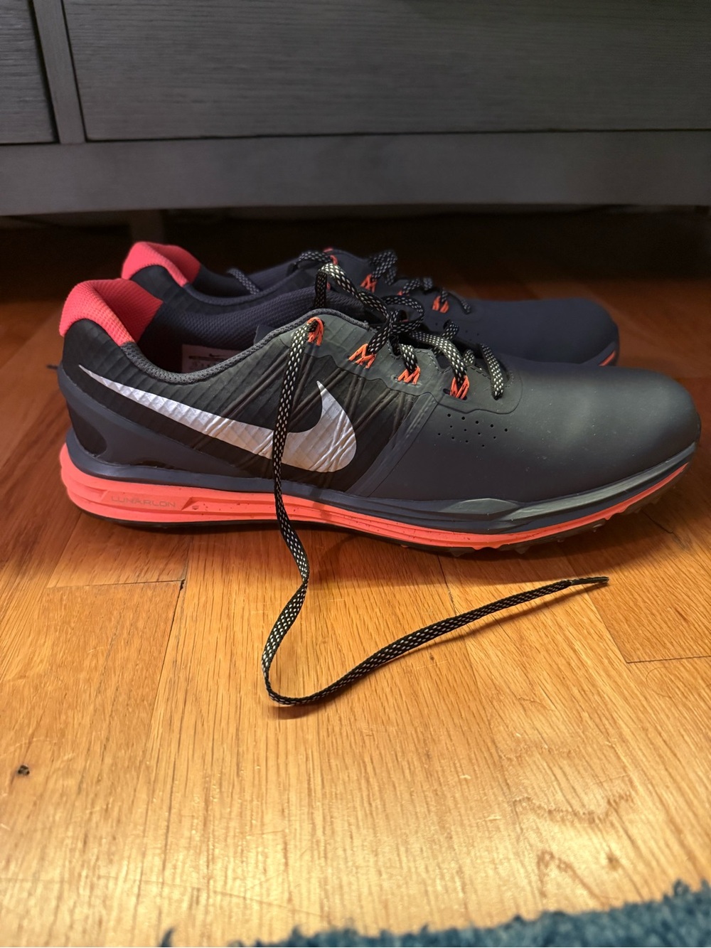 Nike Lunar Control 3 Men's Golf Shoes Gray/Orange, Size 10.5